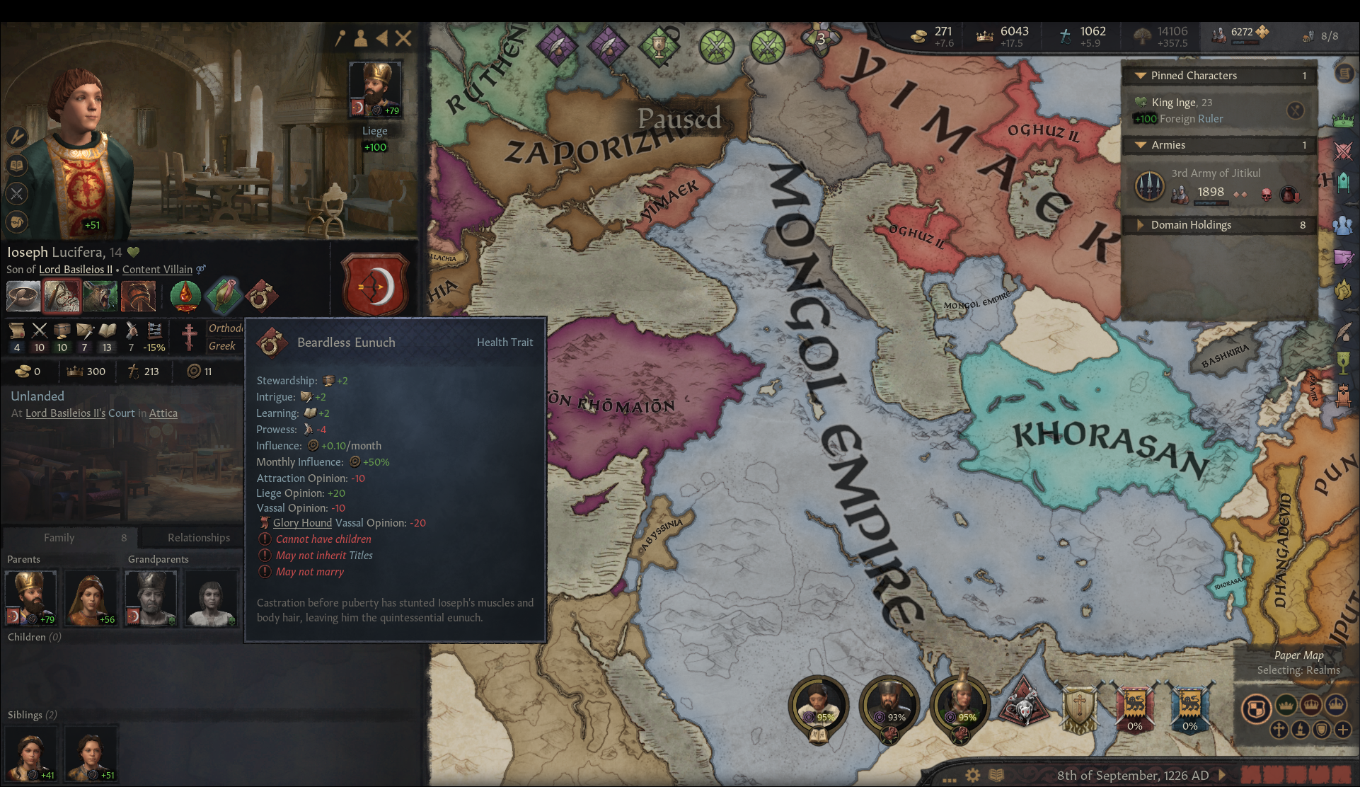 Is the AI for minor houses too eager to castrate their heirs? Paradox